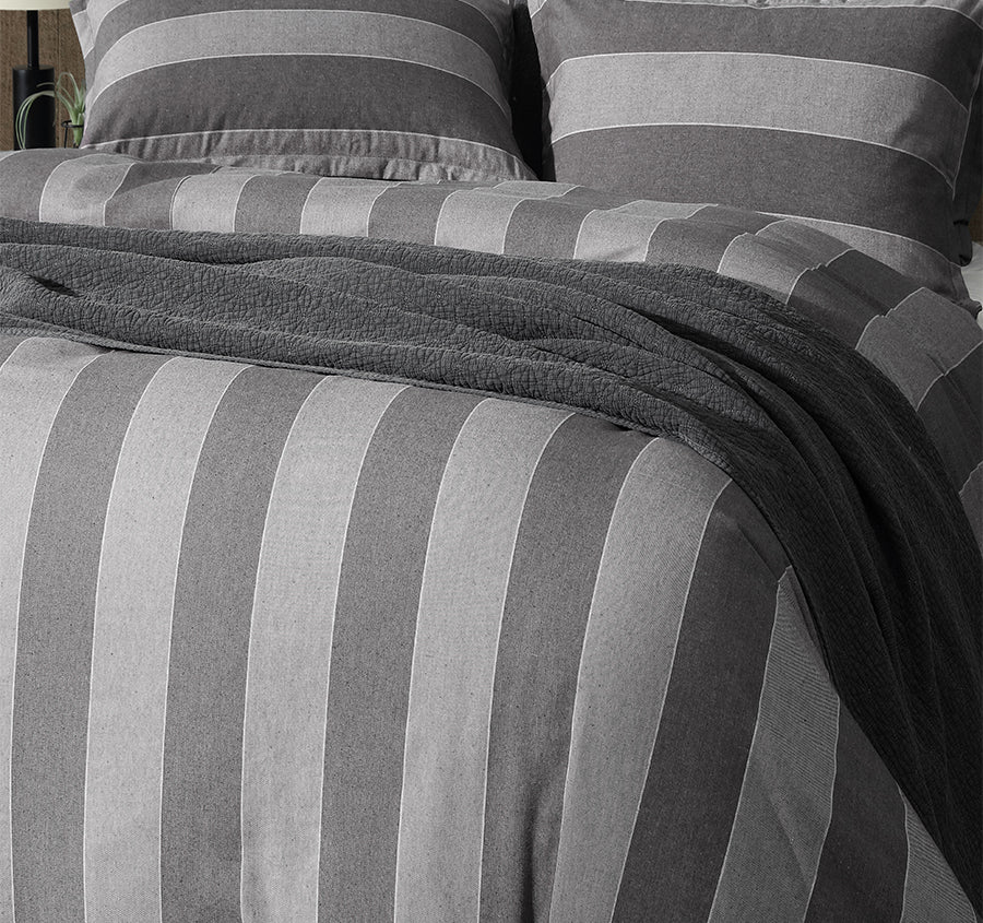 Thatcher Quilt Cover Set Range Charcoal