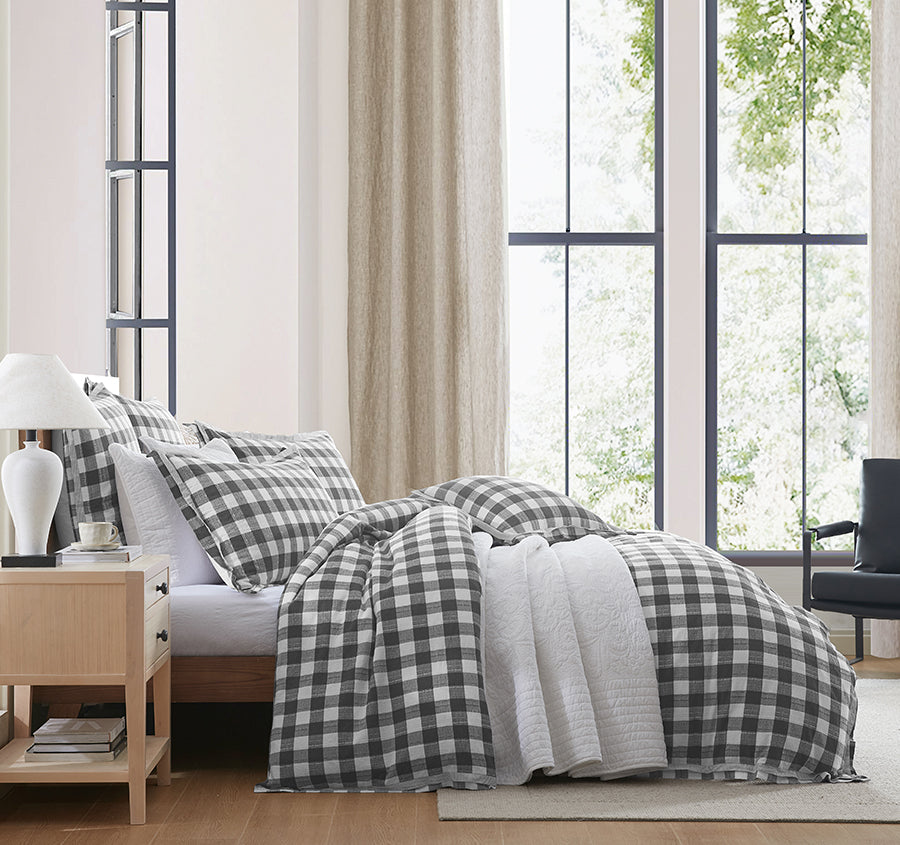 Waverley Quilt Cover Set Range Charcoal