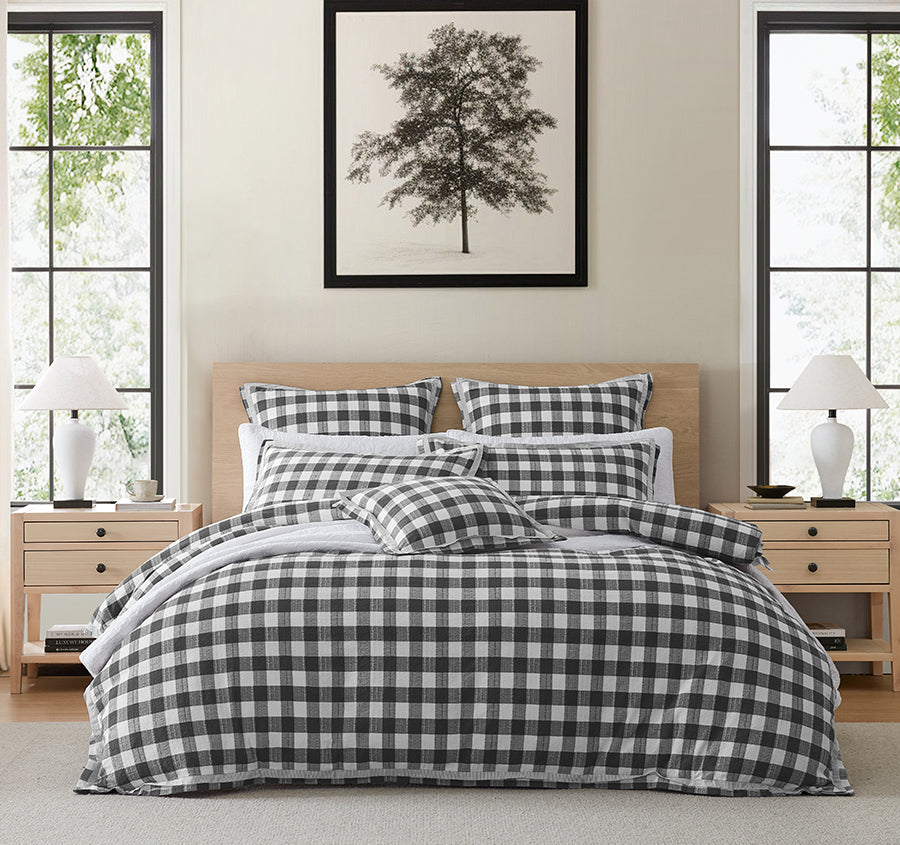 Waverley Quilt Cover Set Range Charcoal