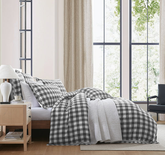 Waverley Quilt Cover Set Range Charcoal