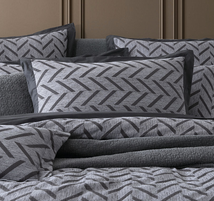 Westport Quilt Cover Set Range Charcoal