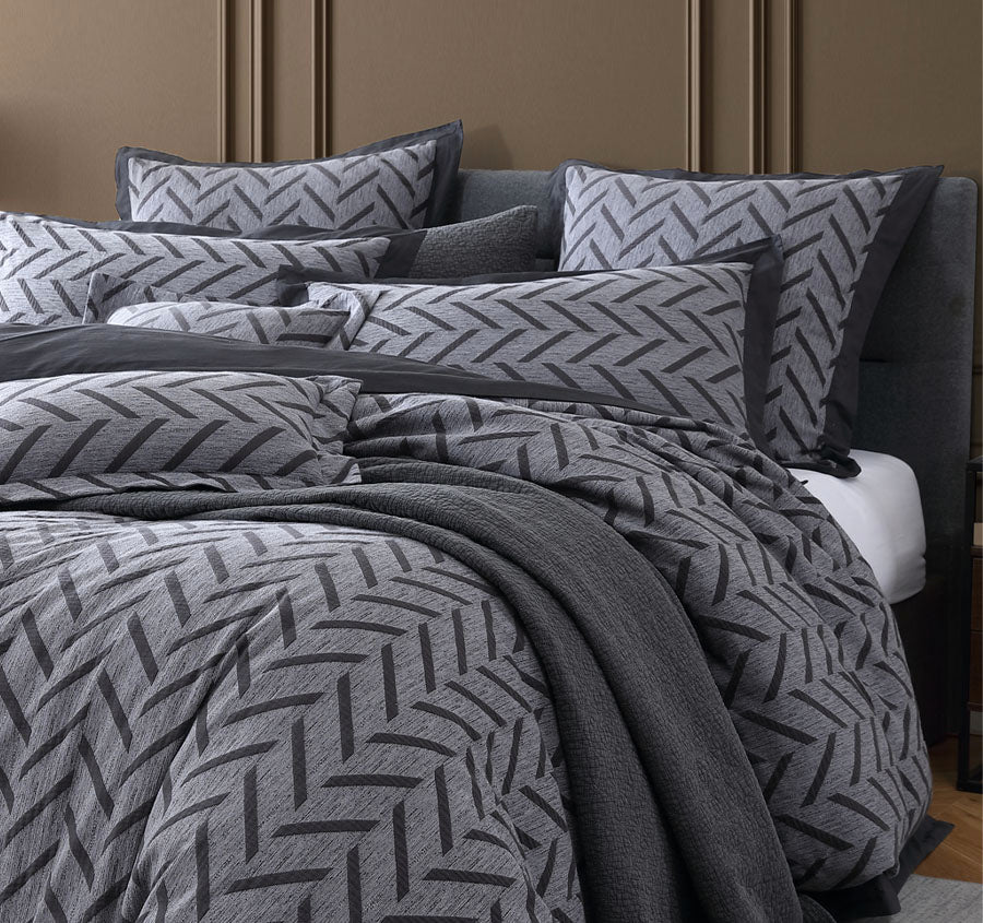 Westport Quilt Cover Set Range Charcoal