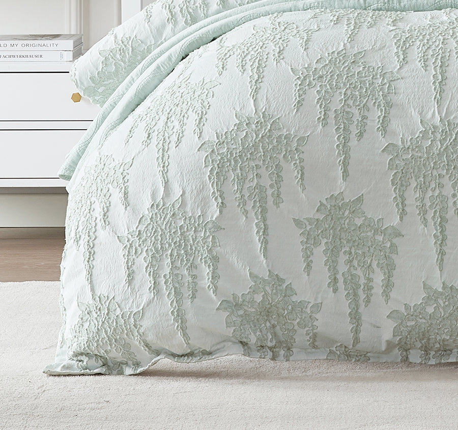Wisteria Quilt Cover Set Range Sage