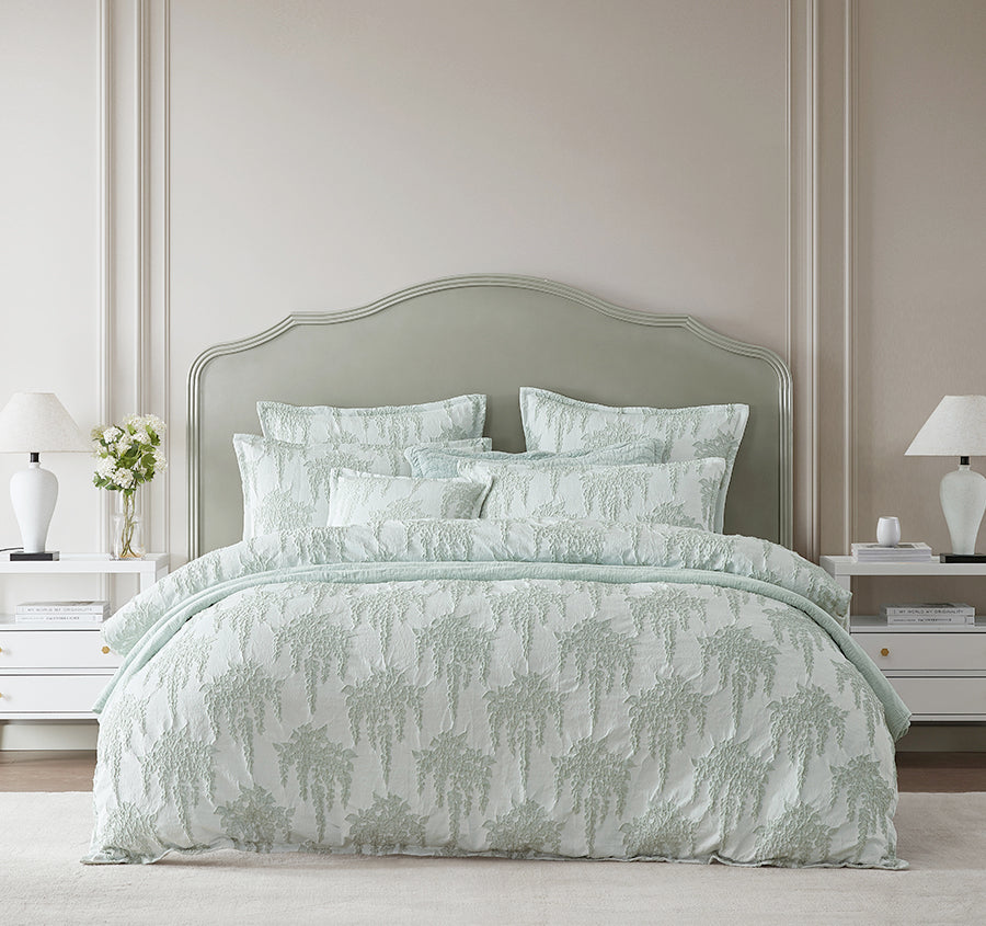 Wisteria Quilt Cover Set Range Sage