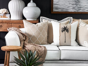 Havana Palm 50x50cm Filled Cushion White
