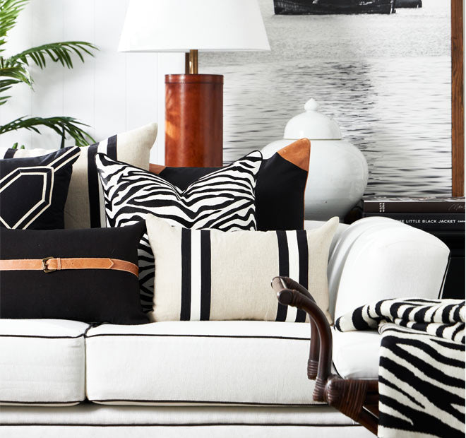 Zebra 50x50cm Filled Cushion Black