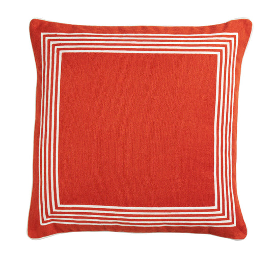 Caribbean Stripe Border 50x50cm Cushion Orange