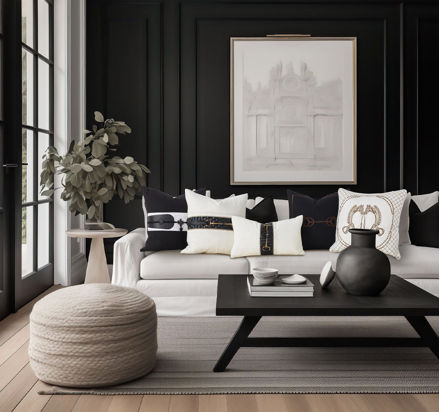 Equine Leather Luxe 30x50cm Cushion White