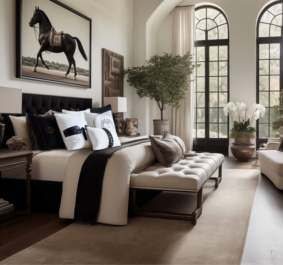 Equine Leather Luxe 30x50cm Cushion White