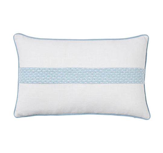 Jacquard Luxe 30x50cm Filled Cushion Blue