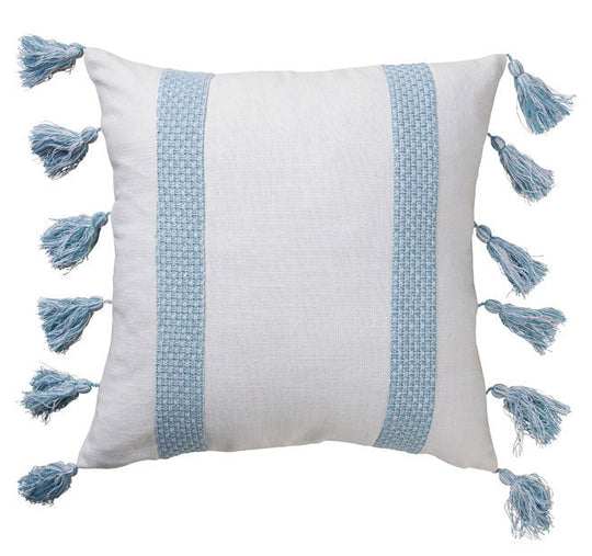 Jacquard Stripe 50x50cm Filled Cushion White
