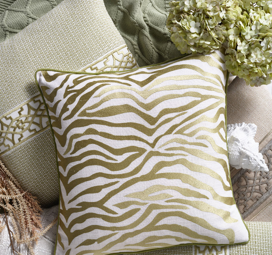 Jacquard Tile 50x50cm Filled Cushion Sage