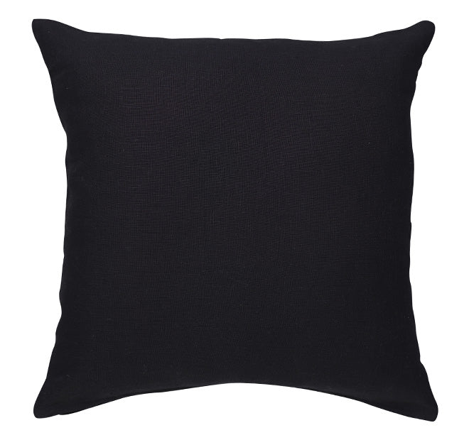 Linen Plain 50x50cm Filled Cushion Black