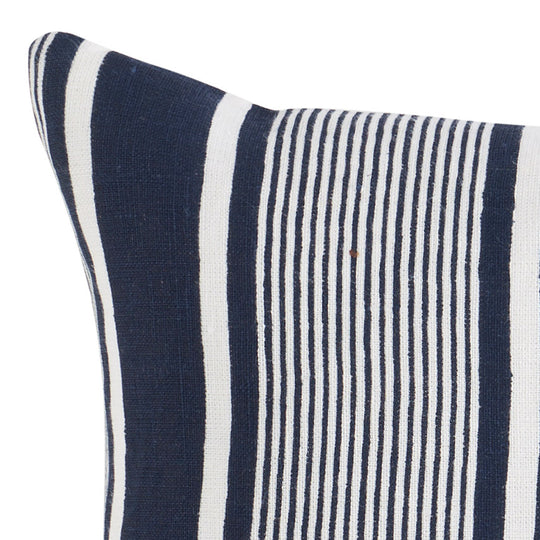 Linen Capri Stripes 35x60cm Filled Cushion Navy