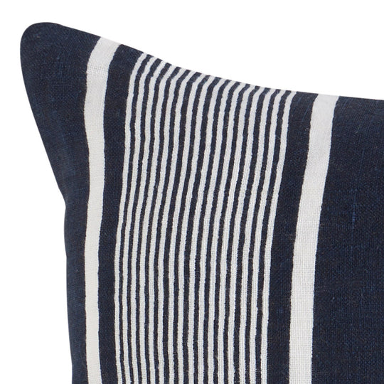 Linen Capri Stripes 55x55cm Filled Cushion Navy