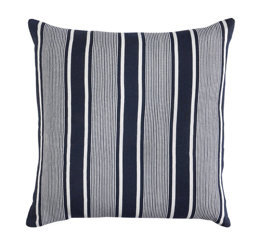 Linen Capri Stripes 55x55cm Filled Cushion Navy