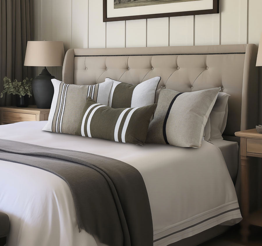 Linen Chateau Stripes 50x50cm Cushion Sand