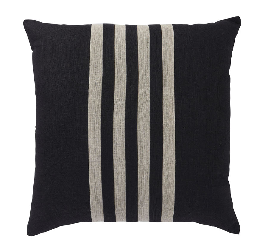 Linen Colette Stripes 50x50cm Cushion Black