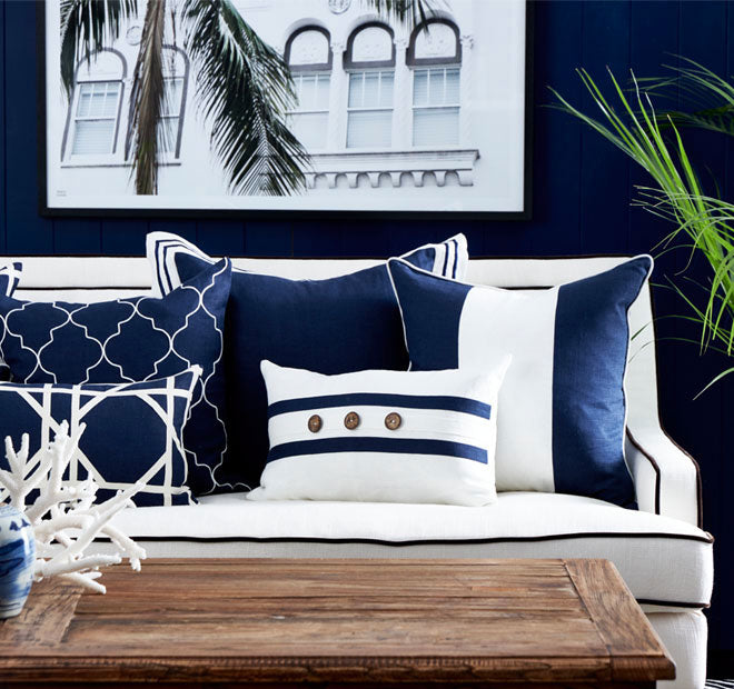 Linen Milano 50x50cm Filled Cushion Navy