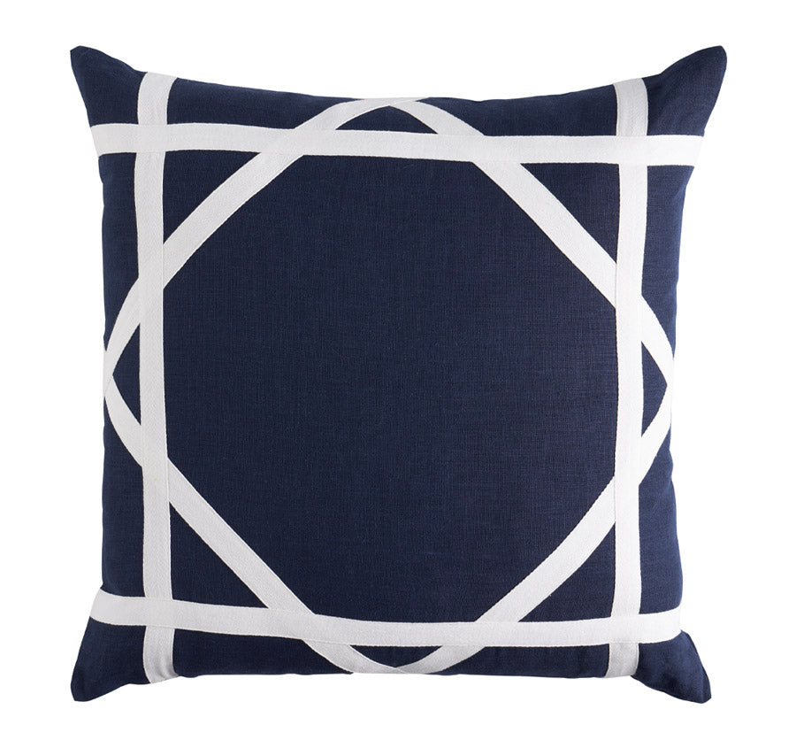 Linen Newport 55x55cm Filled Cushion Navy
