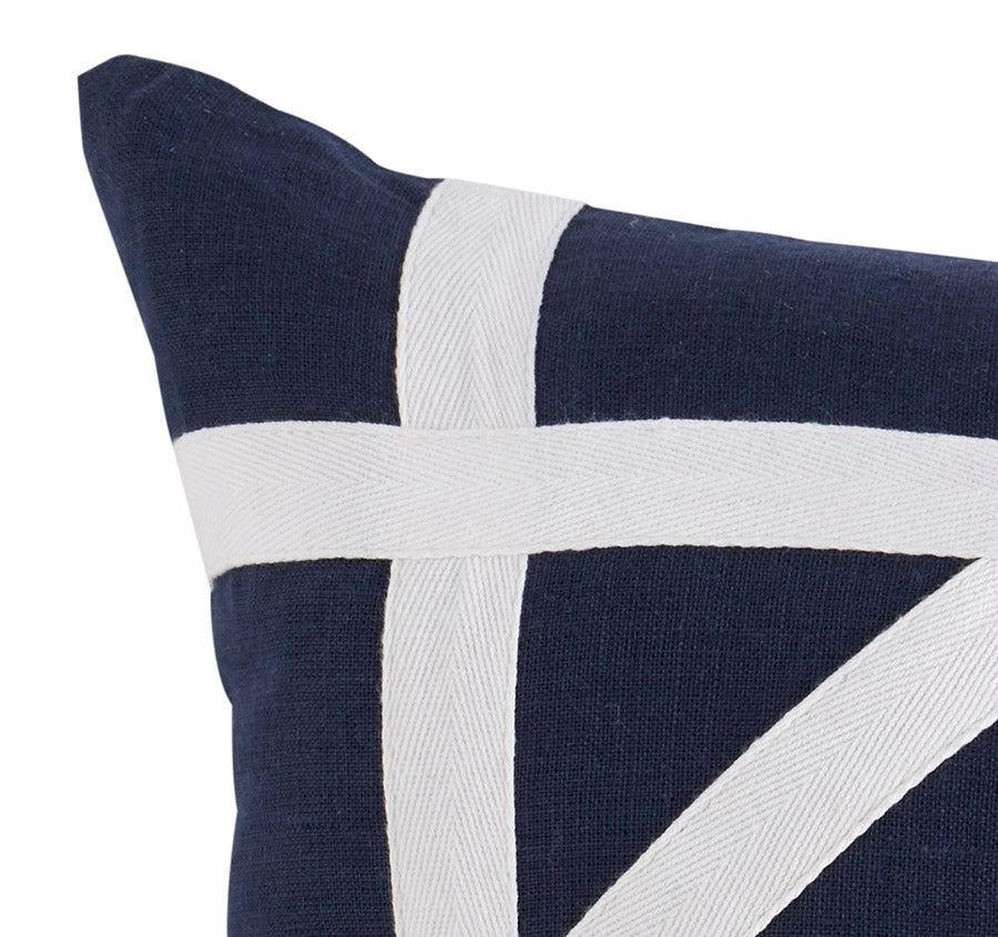Linen Newport 55x55cm Filled Cushion Navy