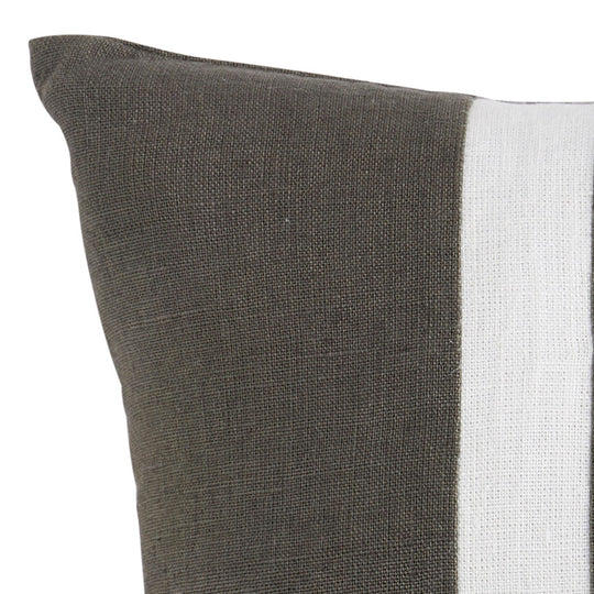 Linen Palma Stripes 35x60cm Filled Cushion Olive