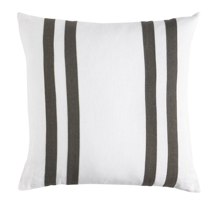 Linen Palma Stripes 50x50cm Filled Cushion Olive