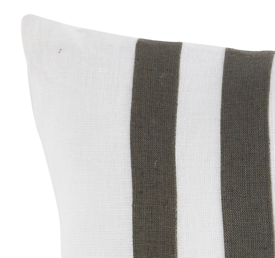 Linen Palma Stripes 50x50cm Filled Cushion Olive