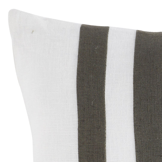 Linen Palma Stripes 50x50cm Filled Cushion Olive