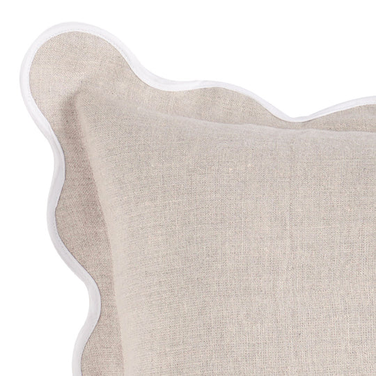 Linen Scallop 55x55cm Filled Cushion Sand