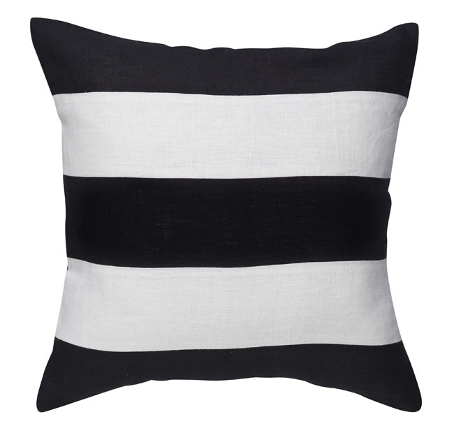Linen Stripe 50x50cm Filled Cushion Black