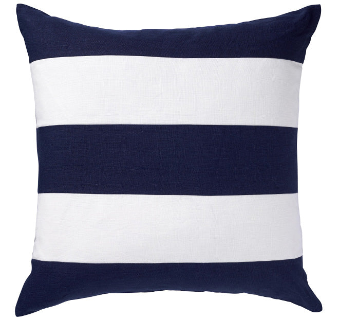 Linen Stripe 50x50cm Filled Cushion Navy
