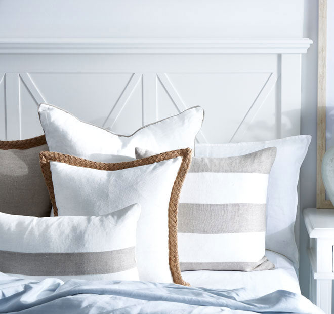 Linen Stripe 50x50cm Filled Cushion Sand
