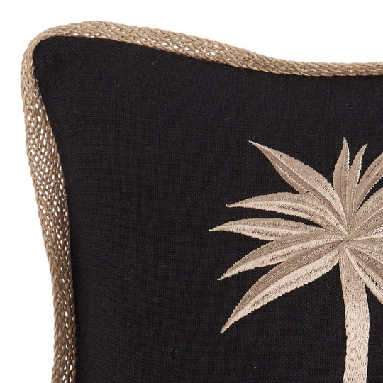 Marigold Palm 30x50cm Filled Cushion Black