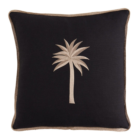 Marigold Palm 55x55cm Filled Cushion Black