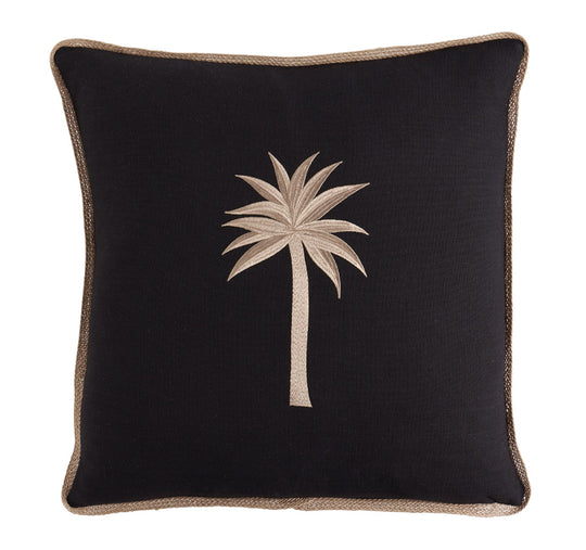 Marigold Palm 55x55cm Filled Cushion Black