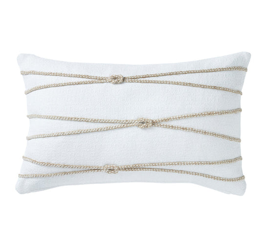 Mykonos Rope 30x50cm Filled Cushion White