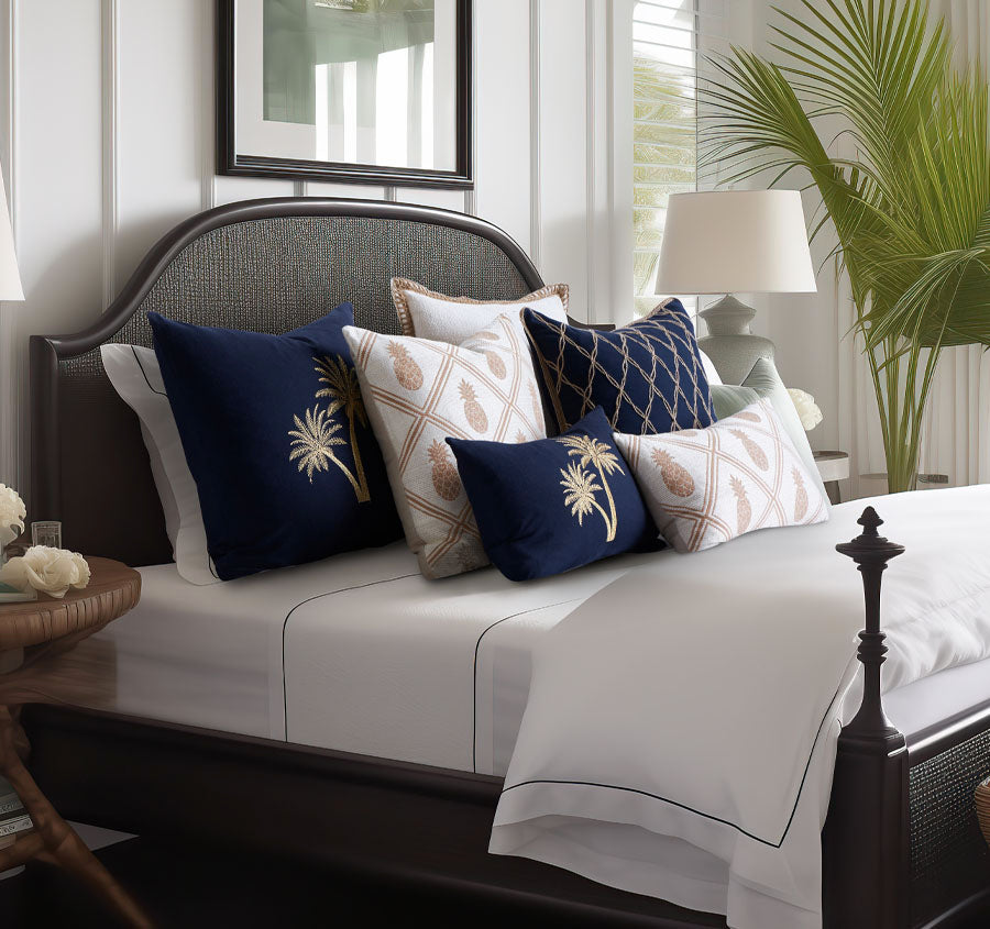 Noosa Tropics 30x50cm Filled Cushion White