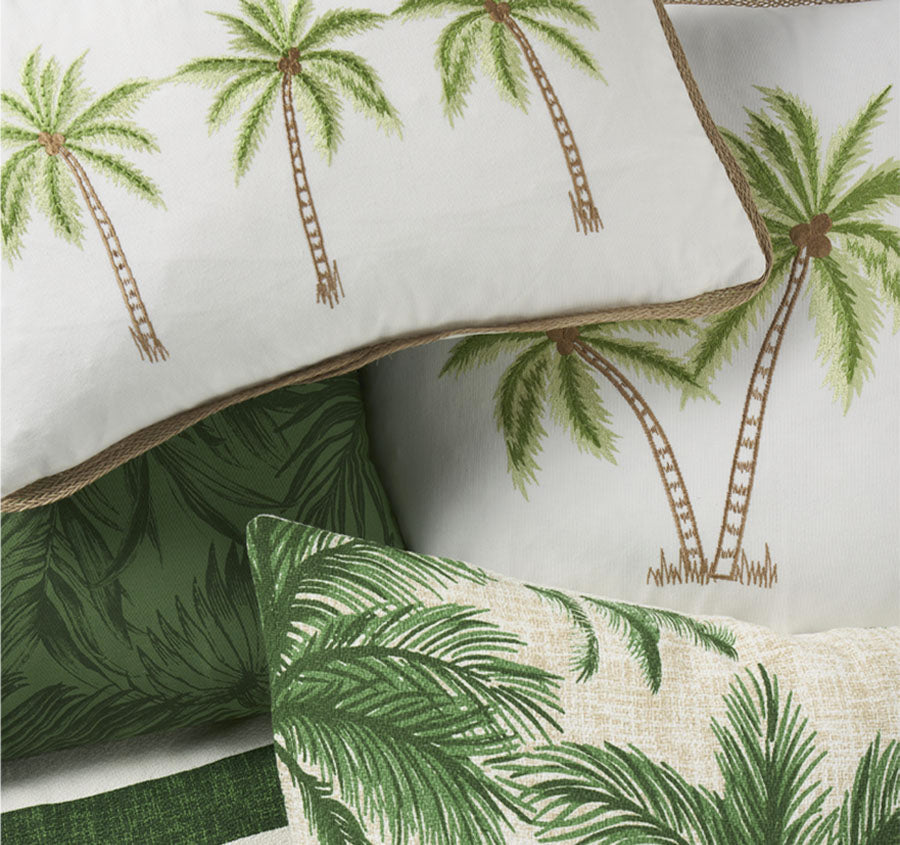 Palmy Isle 30x50cm Filled Cushion Green