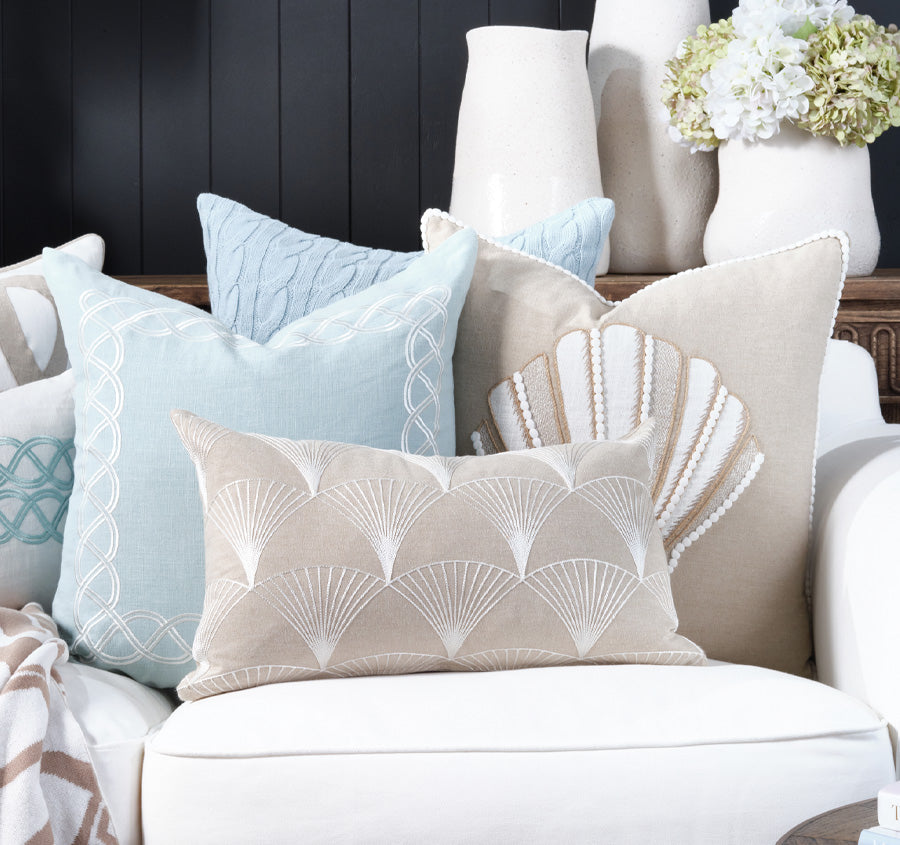 Clam Shell 30x50cm Filled Cushion Sand