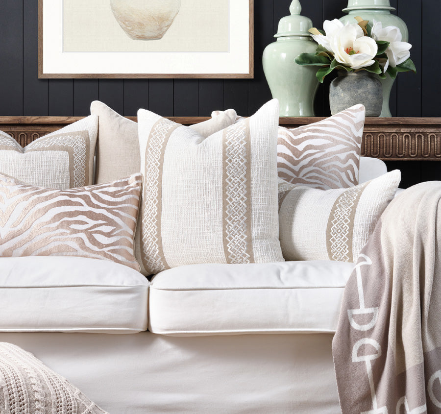 Zebra Luxe 30x50cm Filled Cushion Champagne