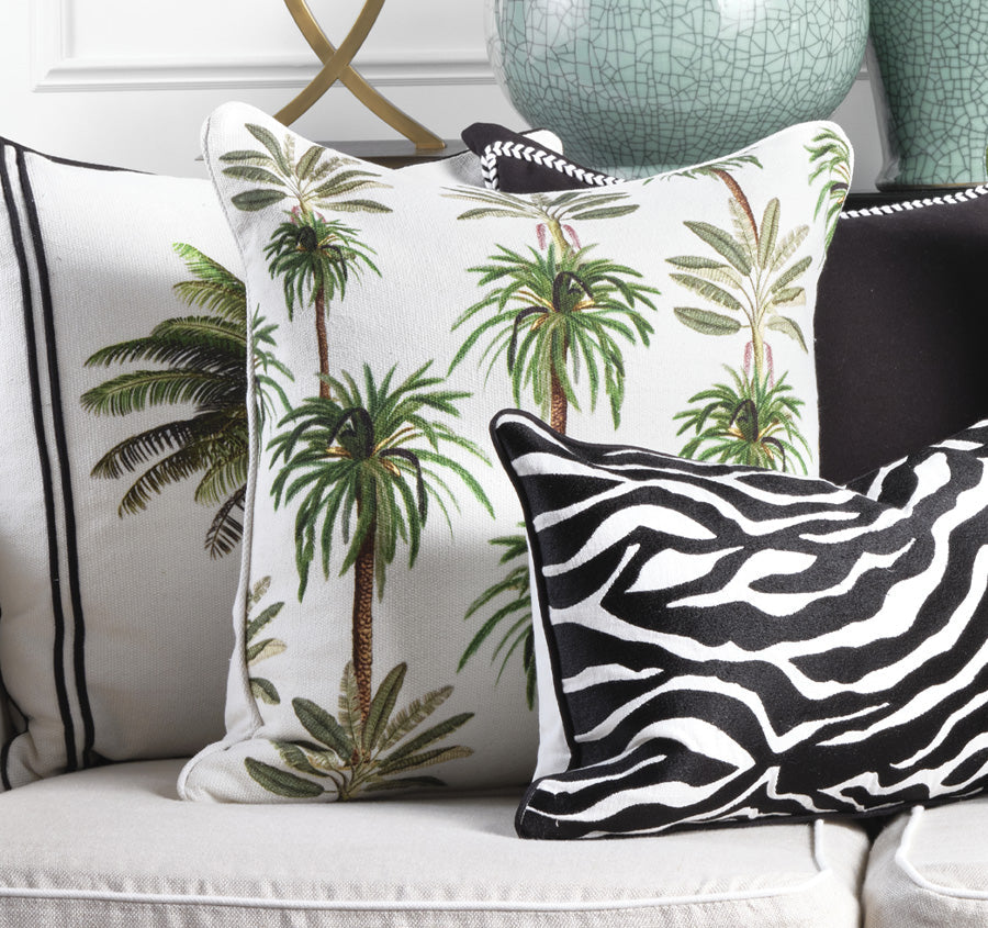 Zebra 30x50cm Filled Cushion Black