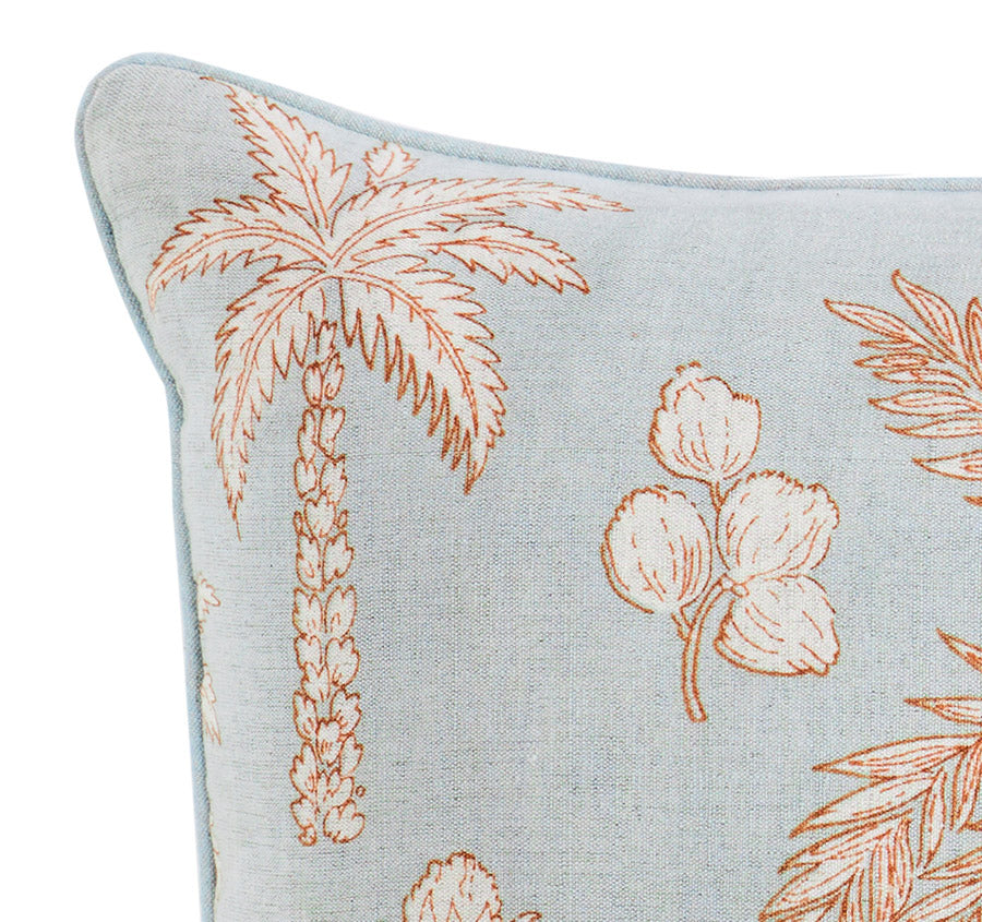 St Lucia Palm 30x50cm Filled Cushion Sky Blue