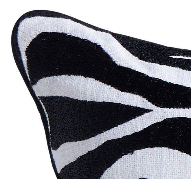 Zebra 30x50cm Filled Cushion Black
