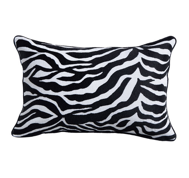 Zebra 30x50cm Filled Cushion Black