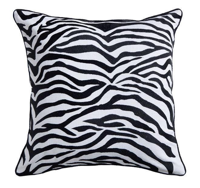 Zebra 50x50cm Filled Cushion Black
