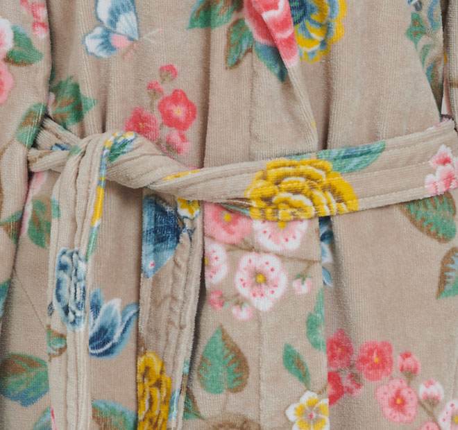 Good Evening Cotton Velour Bathrobe Range Khaki