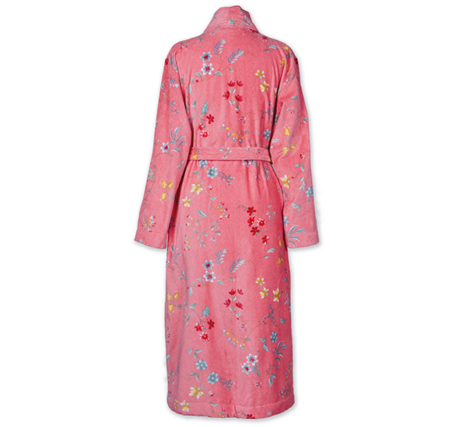 Les Fleur Cotton Velour Bath Robe Range Pink