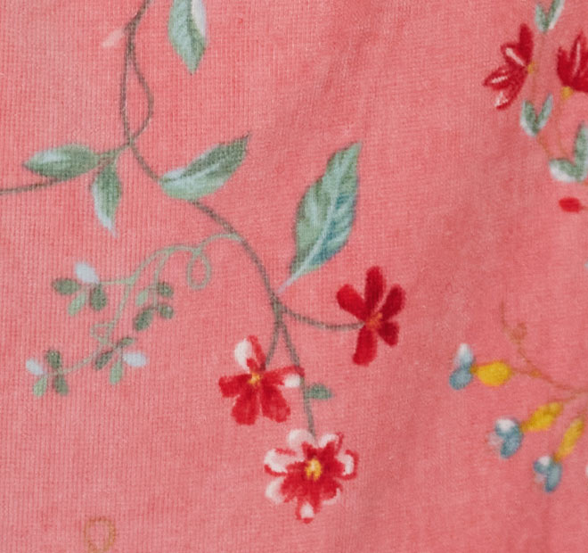 Les Fleur Cotton Velour Bath Robe Range Pink