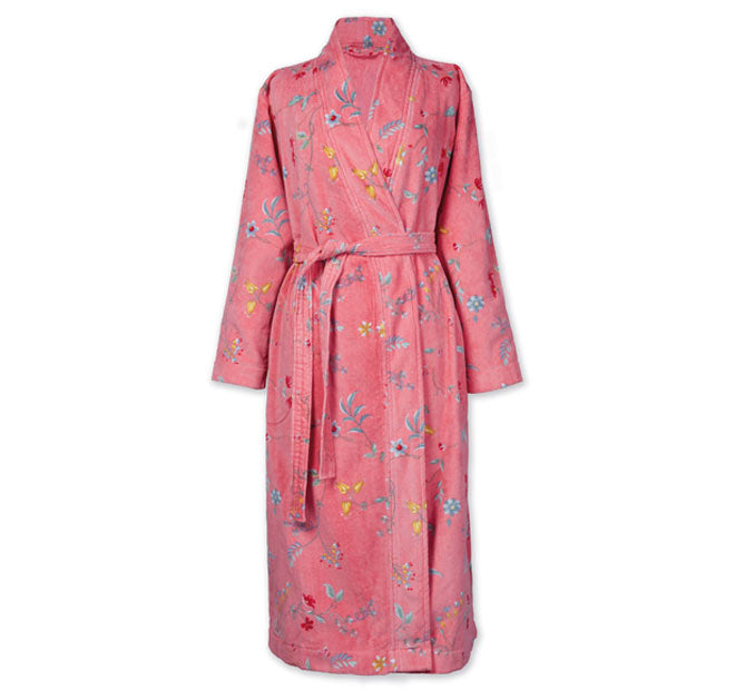 Les Fleur Cotton Velour Bath Robe Range Pink